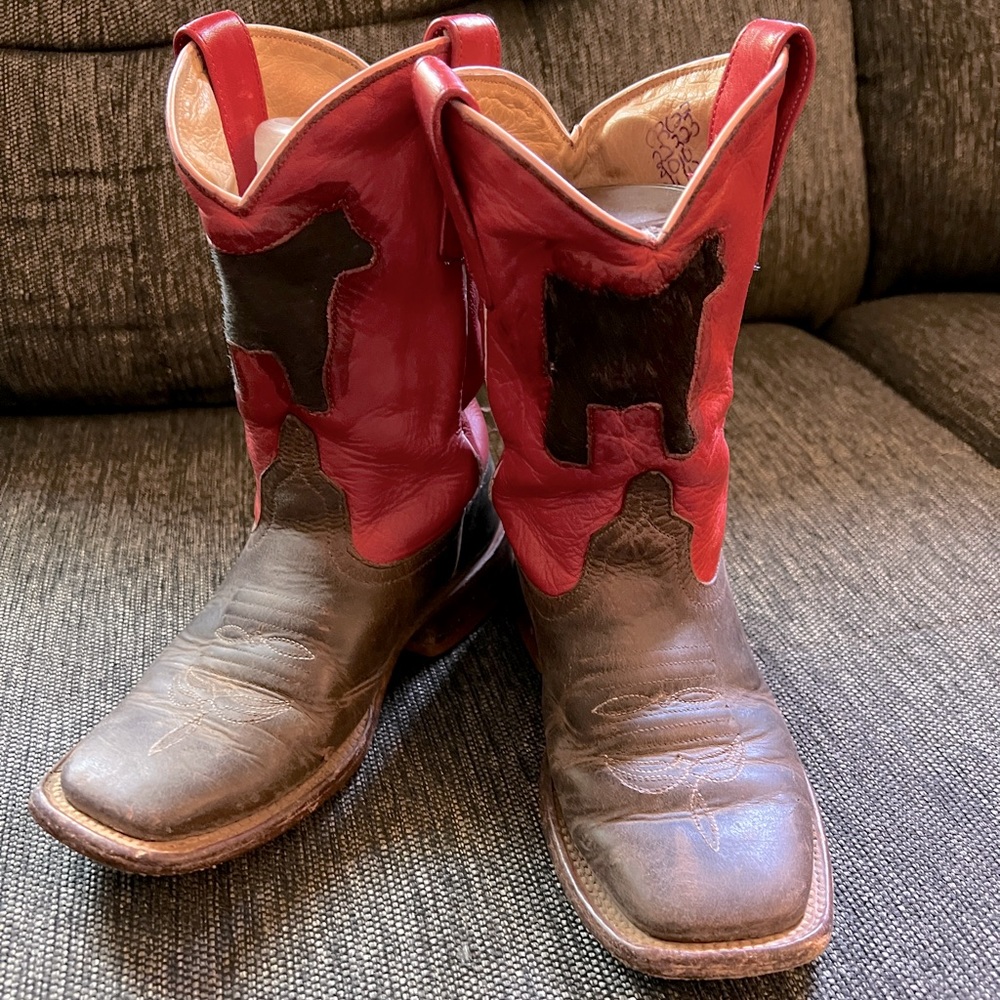 Anderson Bean “Cow”boy Boots Toddler Sz 13 with show steer cutout in the panels